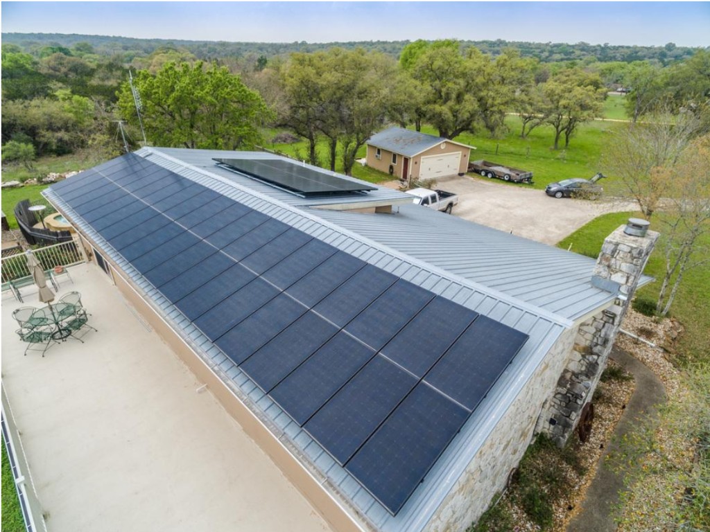 Solar array on a metal roof