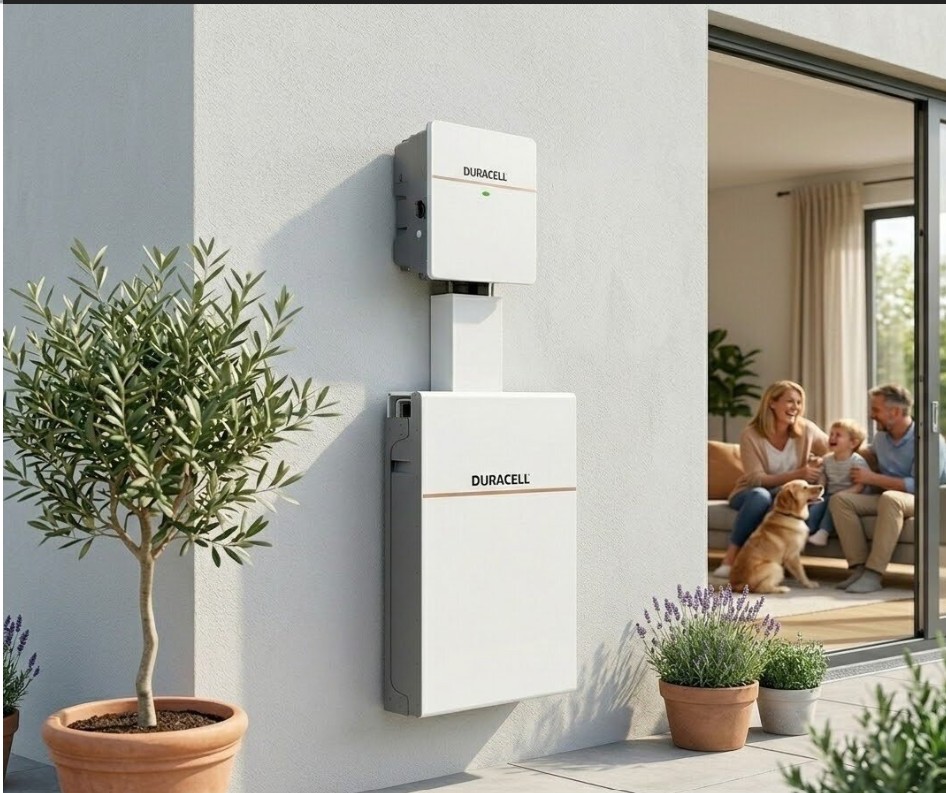 Duracell Power Center installed on a house wall